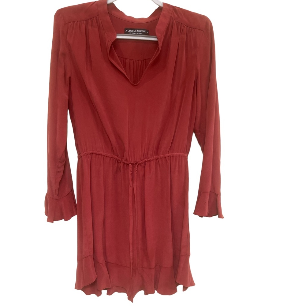 NWOT Alice & Trixie silk dress, burnt orange color, size M